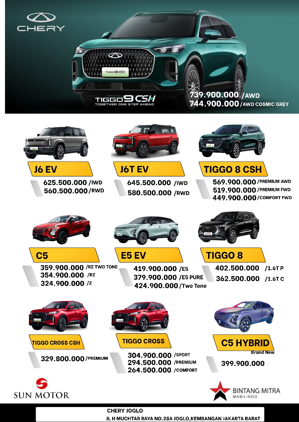 HARGA CHERY TERBARU